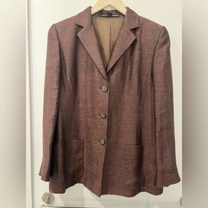 Brown Women's Blazer 100% linen size 12